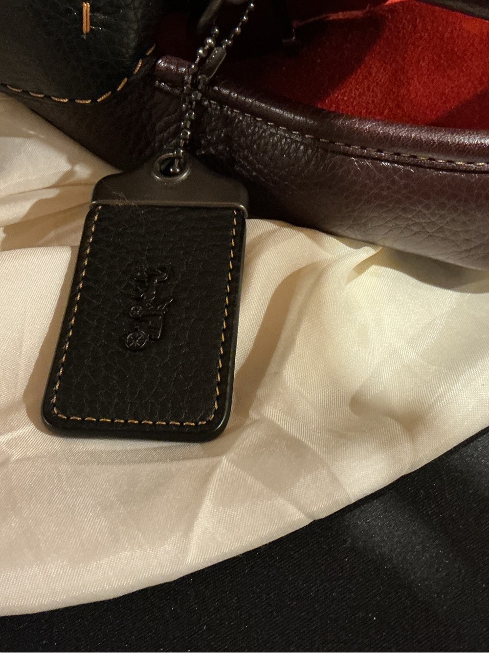 Coach vintage hobo dark burgundy leather  suede interior
 removable black bag - Picture 7 of 7